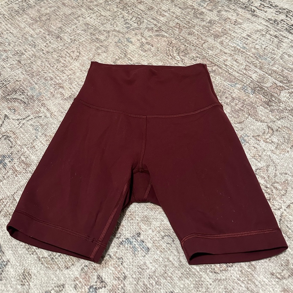 Maroon Lululemon Wunder Train HR Short 6"